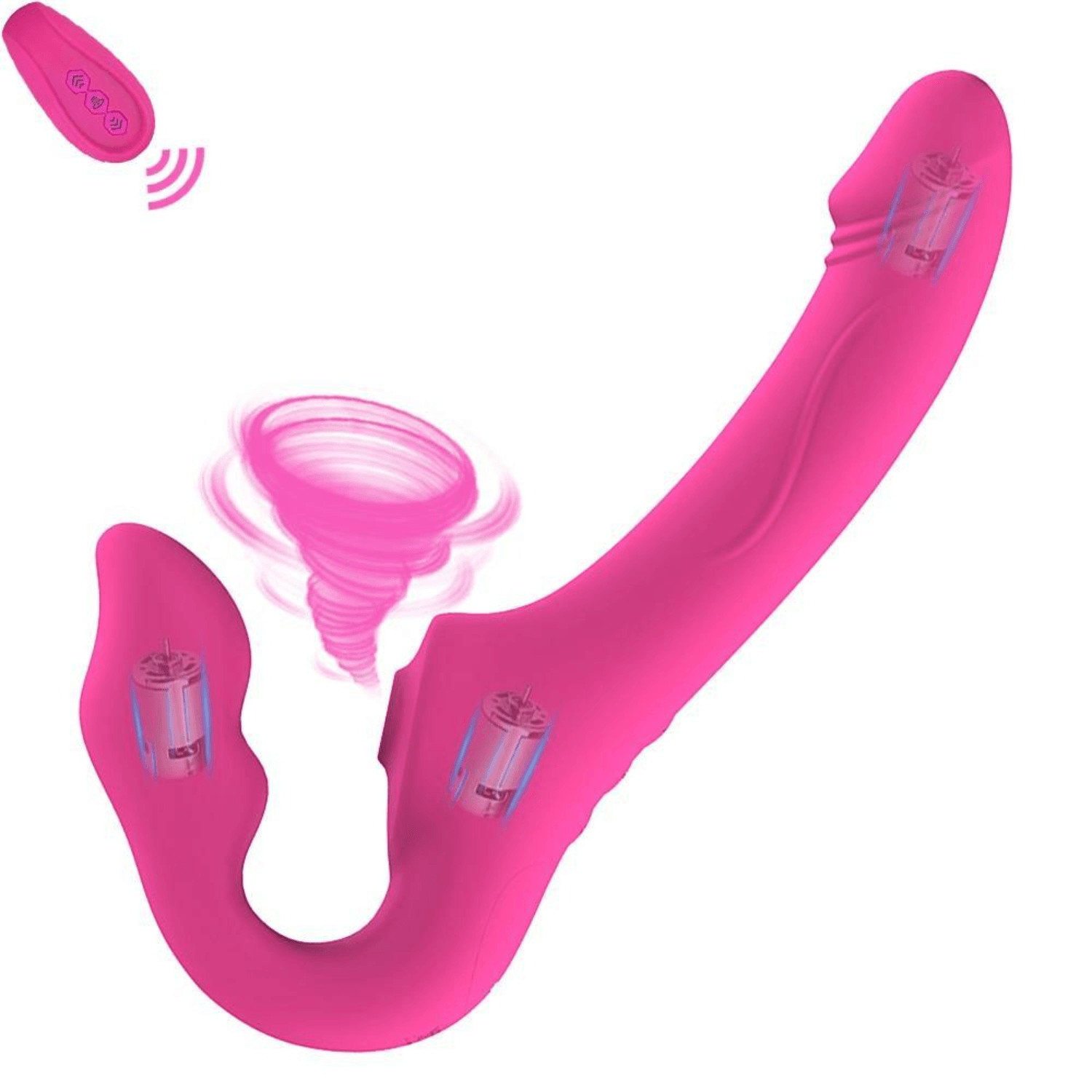 Vibrador Strapless Inversão com Vibrações e Sugador de Clitóris com Co