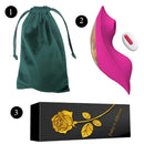 Calcinha Vibratória com Controle Remoto a Distância, Sugador e Vibrador de Clitóris - Rose - Promo