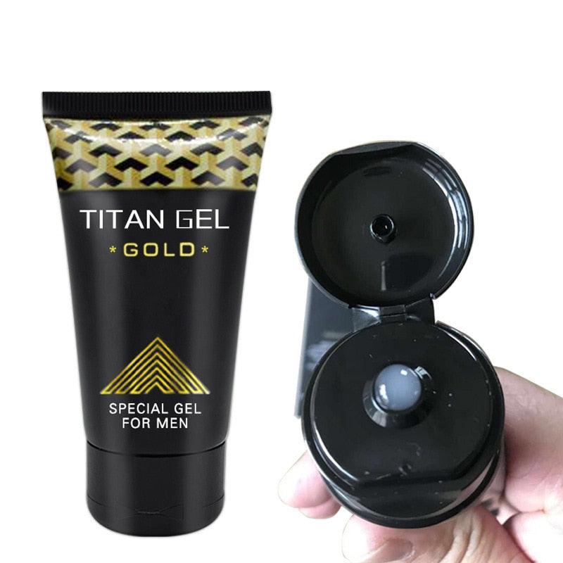 Gel Intimo Sexual para Aumento e Vasodilatação do Pênis - Titan Gold
