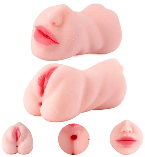 Masturbador Masculino Completo - Boca, Vagina e Ânus com Texturas