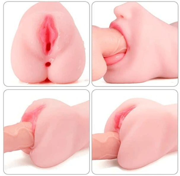 Masturbador Masculino Completo - Boca, Vagina e Ânus com Texturas