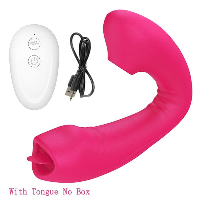 Vibrador Feminino com Sugador de Clitóris e Simulador de Sexo Oral c/ Controle Remoto