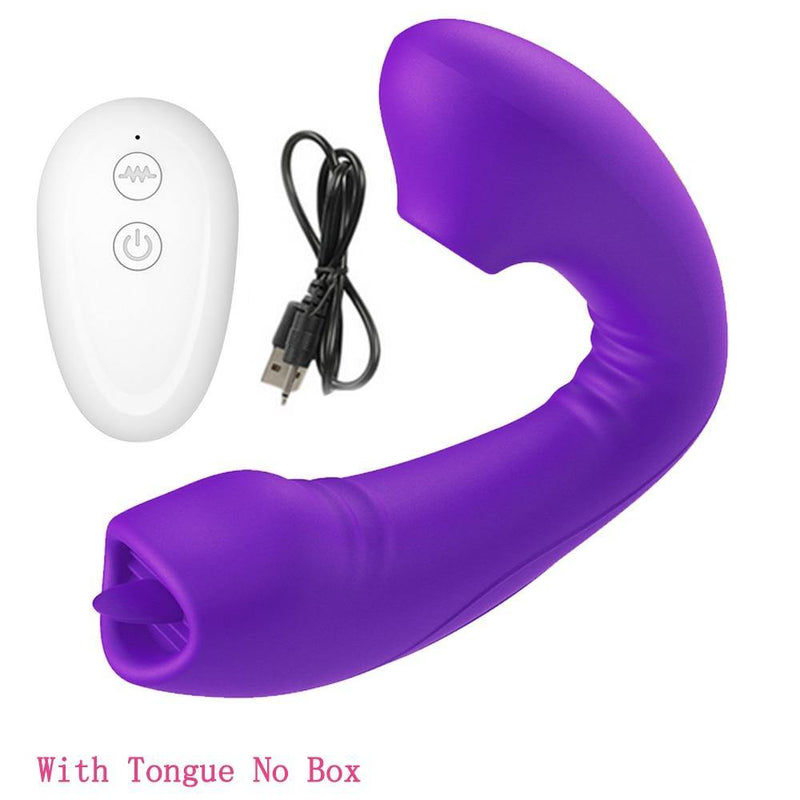Vibrador Feminino com Sugador de Clitóris e Simulador de Sexo Oral c/ Controle Remoto